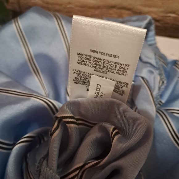 Express Periwinkle Striped Satin Asymmetric Hem Midi Skirt Size XS - Picture 6 of 6